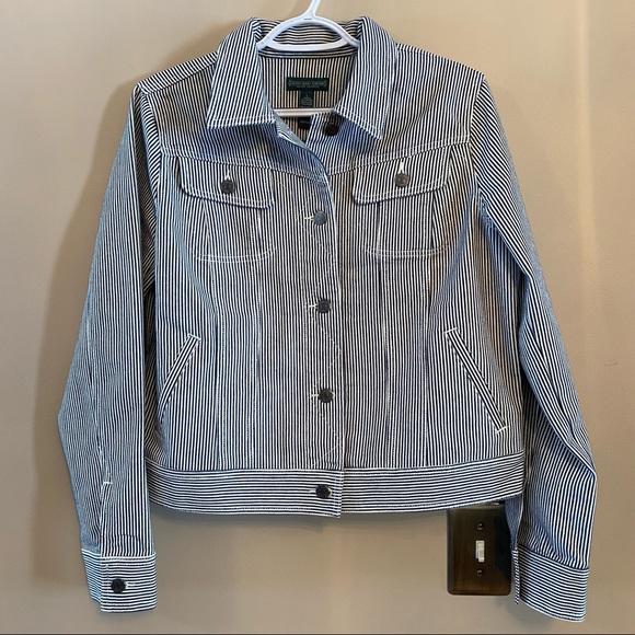 Ralph Lauren stripe denim jacket large
